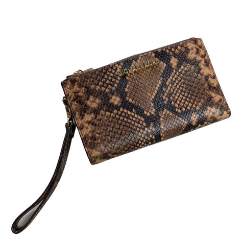 michael kors snakeskin wristlet|Snakeskin Continental Wallet .